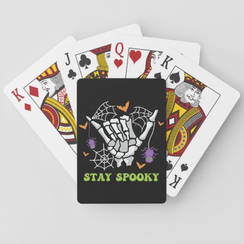Stay Spooky Halloween Skeleton Hand Playing Cards