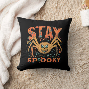 Stay Spooky Halloween Spider Throw Pillow