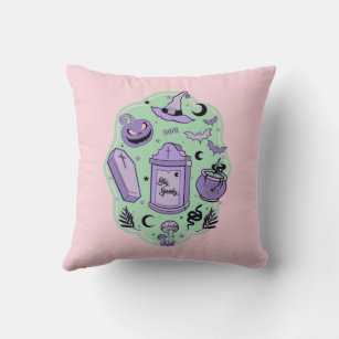 Pastel Goth Witch Pattern Pillows