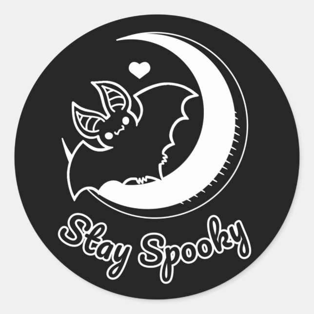 Stay Spooky Round Sticker black (Front)