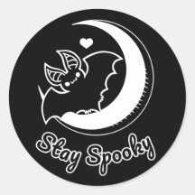 Stay Spooky Round Sticker black