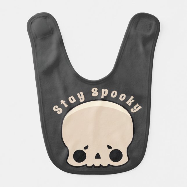 Stay Spooky Skull Baby Bib (Front)