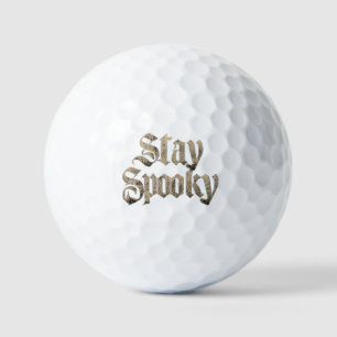 "Stay Spooky" Vintage Gothic Typography Golf Balls