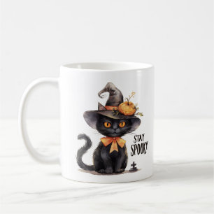 Stay Spooky – Witch Hat Cat Coffee Mug