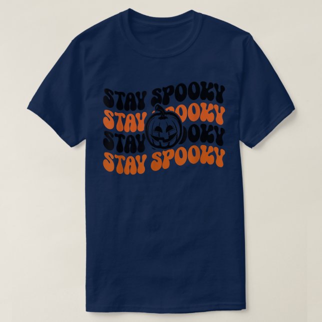 Stay SpookyGroovy Retro HalloweenSpooky Vibes 182 T-Shirt (Design Front)