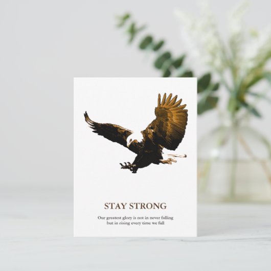 Stay Strong Bald Eagle Motivational Artwork (Standing Front)