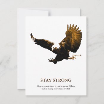Stay Strong Bald Eagle Motivational Artwork by made_in_atlantis at Zazzle