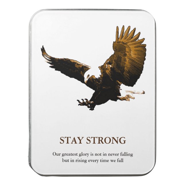 Stay Strong Bald Eagle Motivational Artwork Jigsaw Puzzle (Lid Vertical)