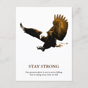 Stay Strong Bald Eagle Motivational Artwork Postcard