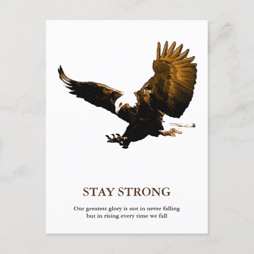 Stay Strong Bald Eagle Motivational Artwork Postcard