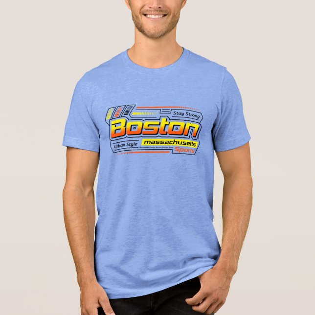 Stay Strong Boston Massachusetts Sports T-Shirt Tri-Blend Shirt (Front)
