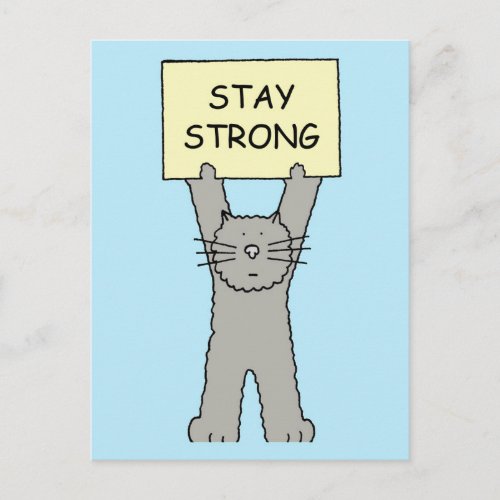 Stay Strong Encouragement Cat Postcard