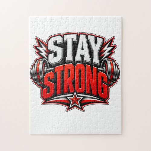 Stay Strong Fitness Motivation Gym Workout Design Jigsaw Puzzle