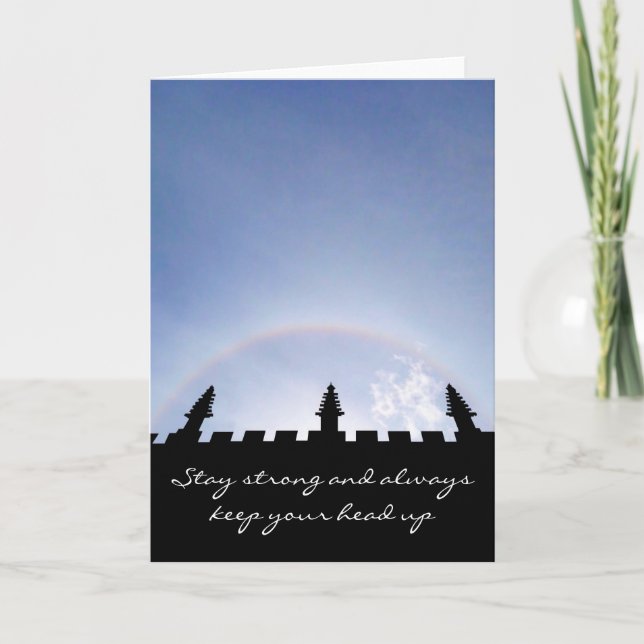 Stay Strong Inspirational Sun Halo Over Oxford Card (Front)