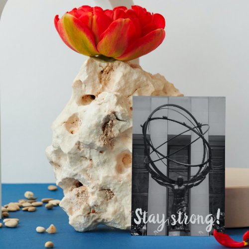 Stay Strong NYC Atlas in Rockefeller Center Statue Postcard