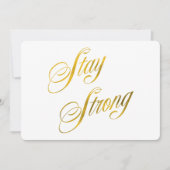 Stay Strong Quote Faux Gold Foil Quotes Sparkly (Front)