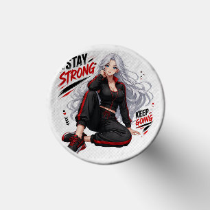 Stay Strong Silver Hair Anime Girl Golf Tees