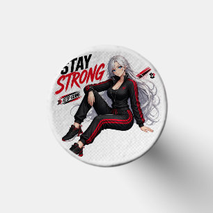 Stay Strong Silver Hair Anime Girl Golf Tees