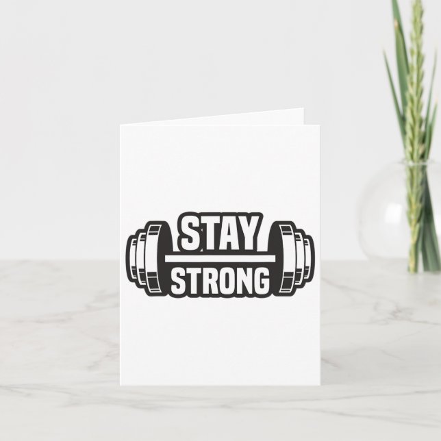 Stay Strong Strongman Powerlifting Bodybuilding Mo Card (Front)