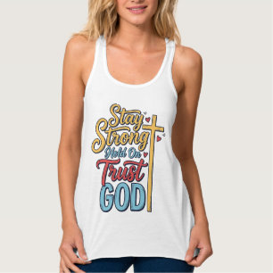 Stay Strong Trust God Christian Cross Shirt Design