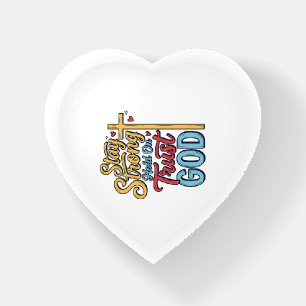 Stay Strong Trust God Christian Cross Shirt Design Paperweight