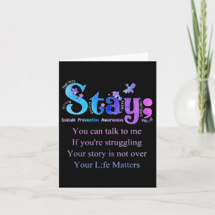 Stay Suicide Prevention Awareness Suicide Awarenes Card