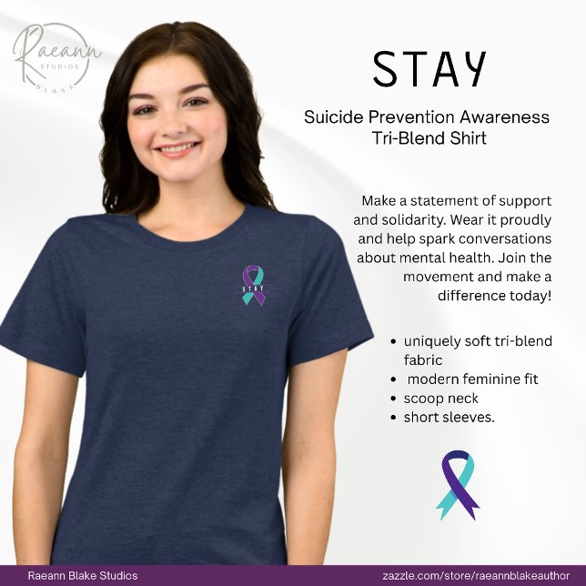 'Stay' Suicide Prevention Awareness Tri-Blend Shirt (Creator Uploaded)