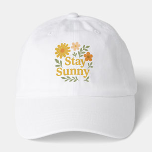 Stay Sunny Retro Floral Positive Vibes Hat