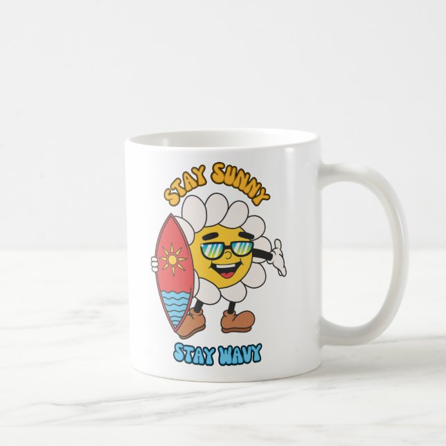 Stay Sunny, Stay Wavy Coffee Mug (Right)