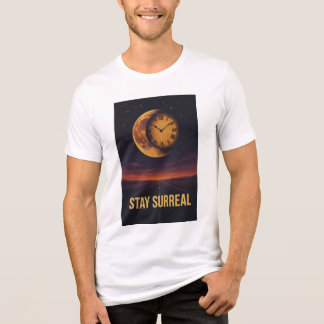 Stay Surreal Retro T-Shirt | Vintage Moon Clock Ar Tri-Blend Shirt