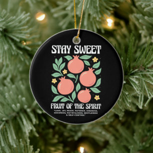 Stay Sweet Fruit Of The Spirit Fruity Pomegranate  Ceramic Ornament