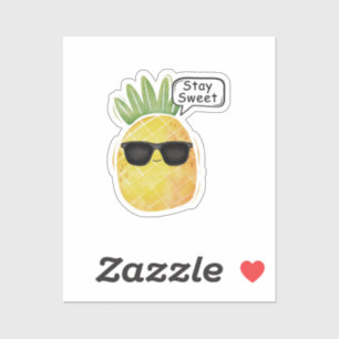 Stay Sweet Pineapple Cartoon Fun Sticker