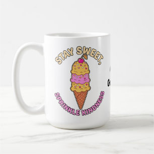 Stay Sweet Sprinkle Kindness Retro Ice Cream Heart Coffee Mug