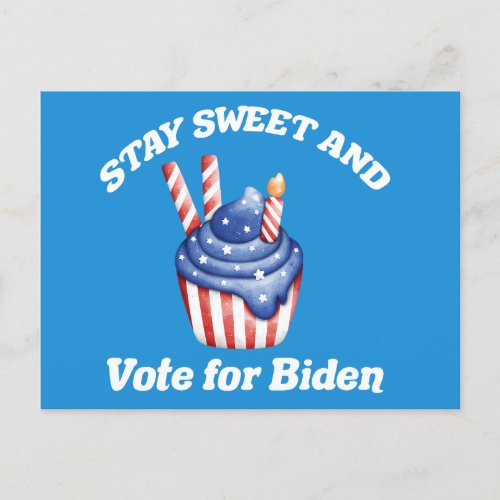 Stay Sweet Vote for Biden Cute 2024 Election Postcard