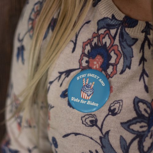 Stay Sweet Vote for Biden Cute Cupcake Election Button