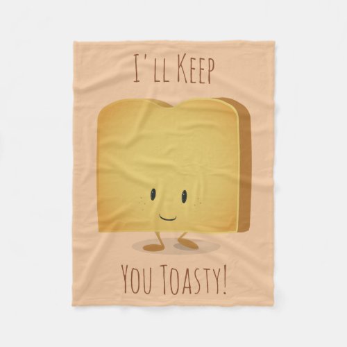 Stay Toasty Character Cartoon  Fleece Blanket