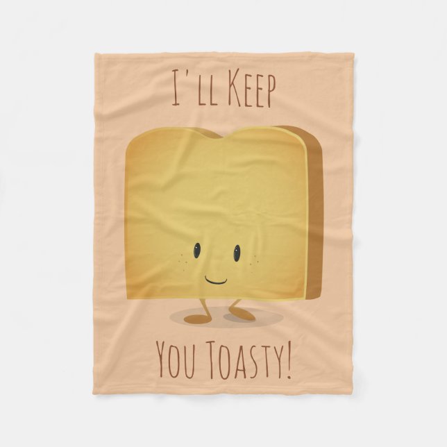 Stay Toasty Character Cartoon | Fleece Blanket (Front)