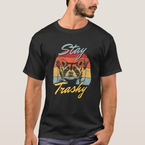 Stay Trashy Raccoon  Men Retro Possum Vintage Racc T_Shirt