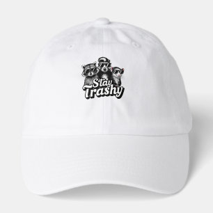 Stay Trashy Raccoon Opossum Sunglasses Art Hat