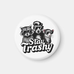 Stay Trashy Raccoon Opossum Sunglasses Art Magnet