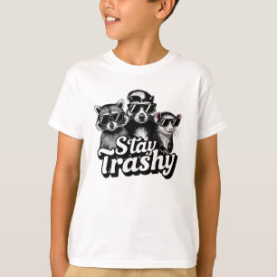 Stay Trashy Raccoon Opossum Sunglasses Art T-Shirt