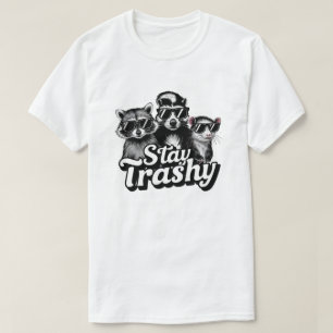Stay Trashy Raccoon Opossum Sunglasses Art T-Shirt