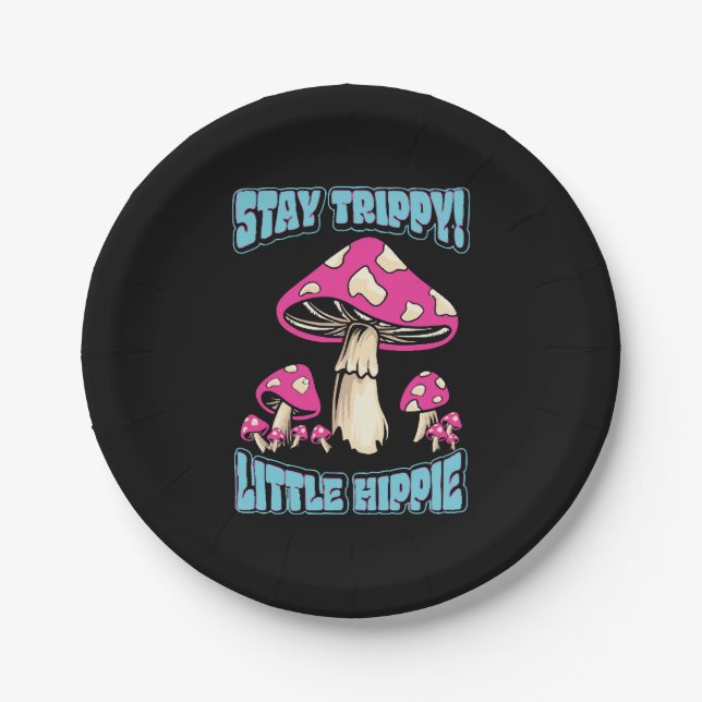 Stay Trippy! Little Hippie Paper Plates (Front)