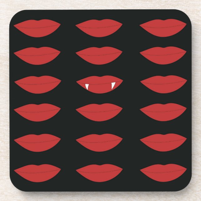 Stay True Black and Red Vampire Beverage Coaster (Front)