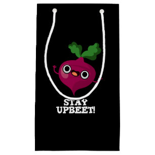 Stay Upbeet Funny Veggie Beet Pun Dark BG Small Gift Bag