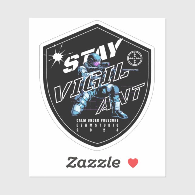 "Stay Vigilant - Bold Motivational Design" Sticker (Sheet)