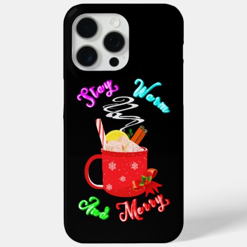 Stay Warm And Merry Cinnamon Snowflakes Christmas iPhone 15 Pro Max Case