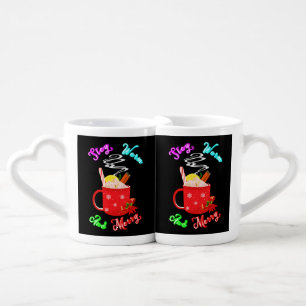 Stay Warm And Merry Cinnamon Snowflakes Christmas Coffee Mug Set
