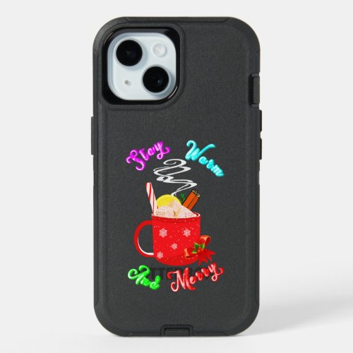 Stay Warm And Merry Cinnamon Snowflakes Christmas iPhone 15 Case
