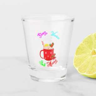 Stay Warm And Merry Cinnamon Snowflakes Christmas Shot Glass